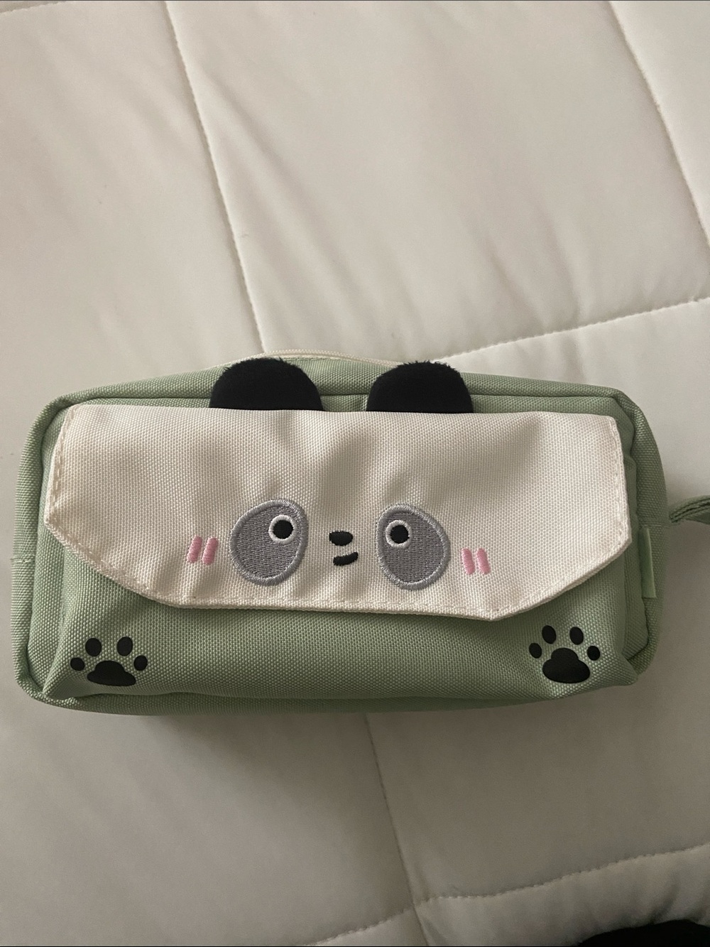 Cute Green Panda Accessory Pouch/ Pencil Pouch